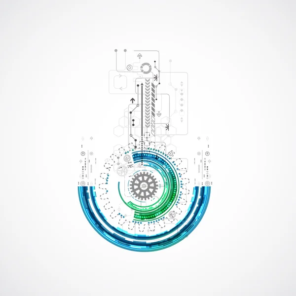 Abstracte technologische achtergrond met verschillende elementen — Stockvector