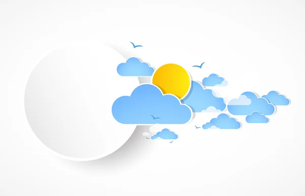 Cielo con bandera de nubes — Vector de stock