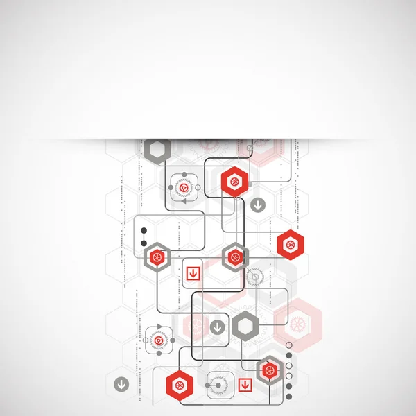 Fondo abstracto con diversos elementos tecnológicos — Archivo Imágenes Vectoriales