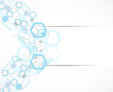 Soyut mavi altıgen fütüristik arka plan