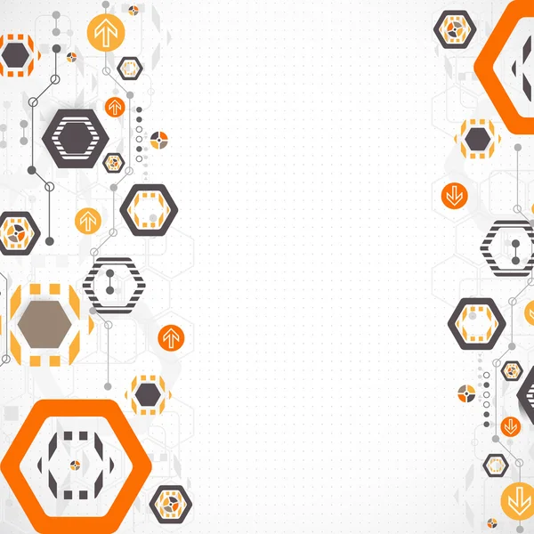Nouvelle technologie arrière-plan d'entreprise hexagonale . — Image vectorielle