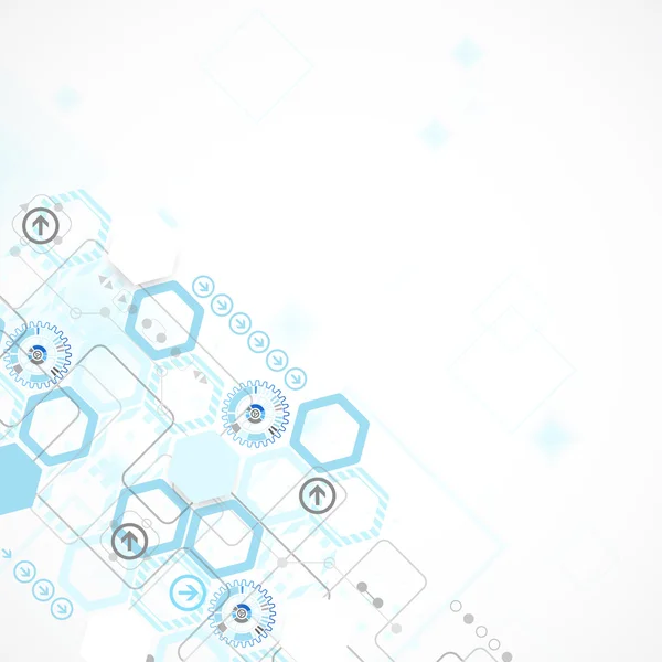 Abstrait bleu hexagone fond futuriste — Image vectorielle