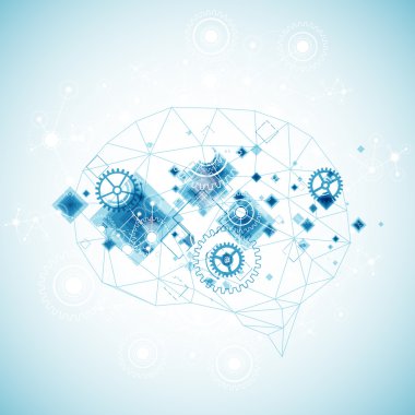 Abstract digital brain, technology concept clipart