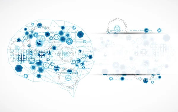 Cerebro digital abstracto, concepto de tecnología — Archivo Imágenes Vectoriales