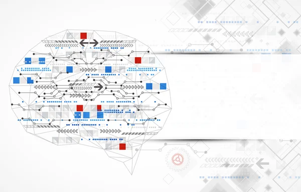 Abstracte digitale hersenen, technologie concept — Stockvector