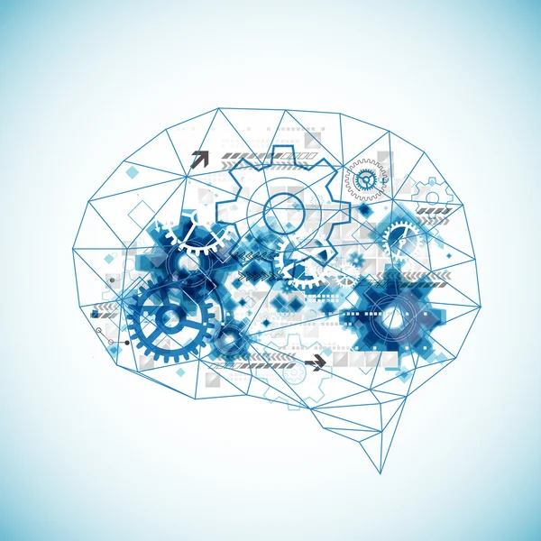 Soyut dijital beyin, teknoloji kavramı.