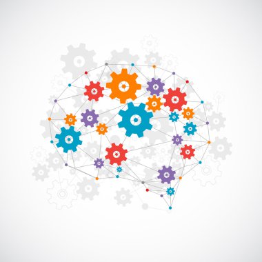 Soyut dijital beyin kavramı.