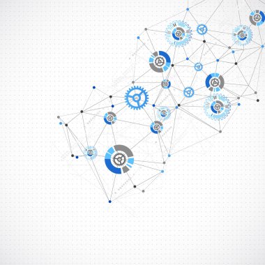 Soyut geometri mavi renk teknolojik altyapı. 