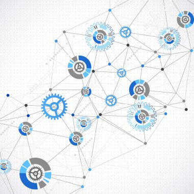 Soyut geometri mavi renk teknolojik altyapı. 