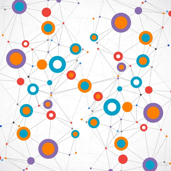 Réseau couleur technologie communication arrière-plan. — Image vectorielle