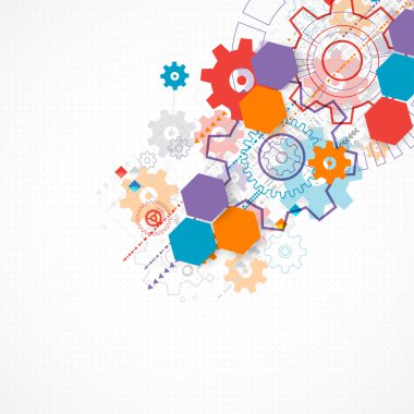 Teknolojik arka plan ile cogwheels. 