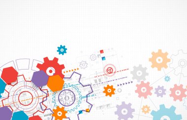 Teknolojik arka plan ile cogwheels. 