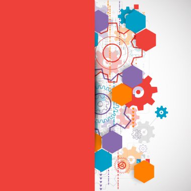 Teknolojik arka plan ile cogwheels. 