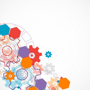 Teknolojik arka plan ile cogwheels. 