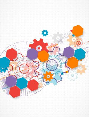 Teknolojik arka plan ile cogwheels. 