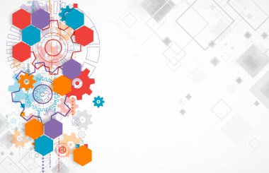 Teknolojik arka plan ile cogwheels. 