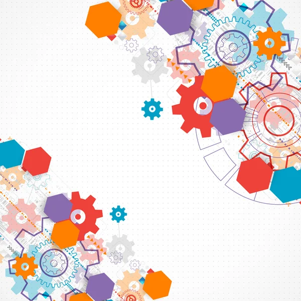 Teknolojik arka plan ile cogwheels. 