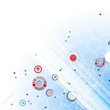 Blue teknoloji iş şablon arka plan. 