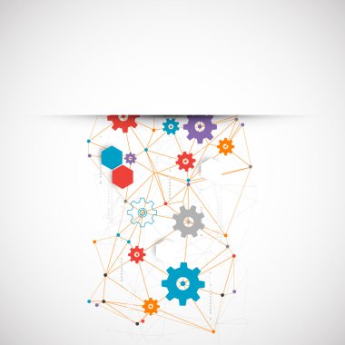 Soyut karikatür teknoloji net arka plan. 