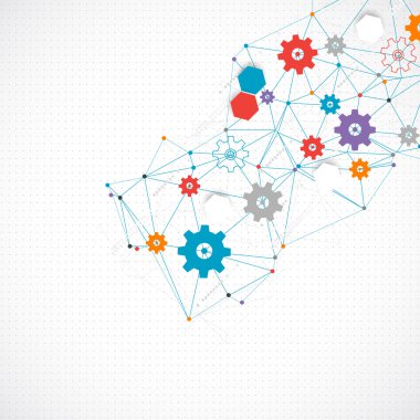 Soyut karikatür teknoloji net arka plan. 