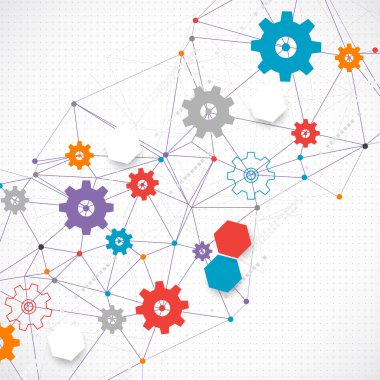 Soyut karikatür teknoloji net arka plan. 