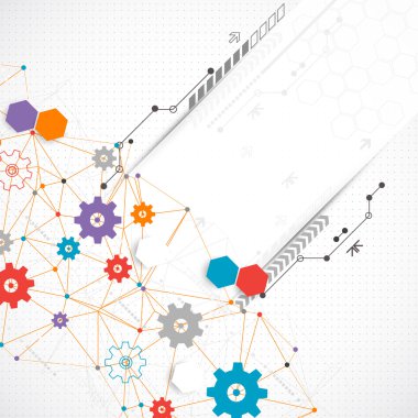 Soyut karikatür teknoloji net arka plan. 