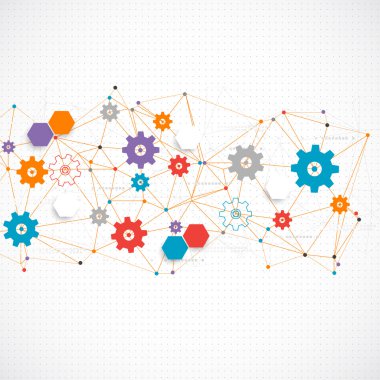 Soyut karikatür teknoloji net arka plan. 