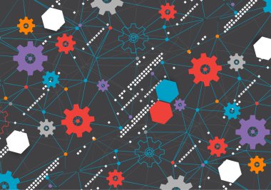 Soyut karikatür teknoloji net arka plan. 