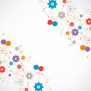 Soyut karikatür teknoloji net arka plan. 