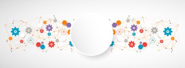 Soyut karikatür teknoloji net arka plan. 