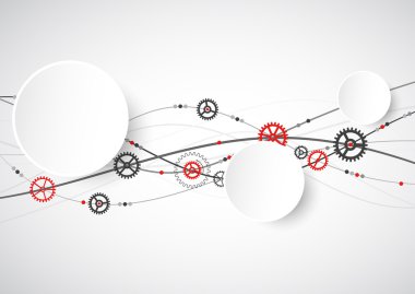 Dalga renk arka plan ile cogwheels. 