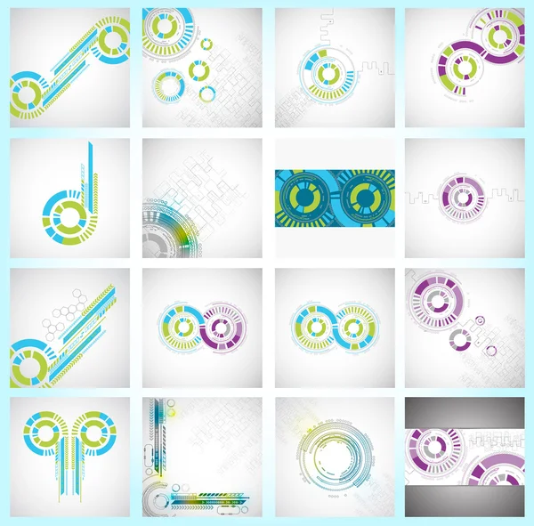 Set of abstract techbology backgrounds. — Stock Vector