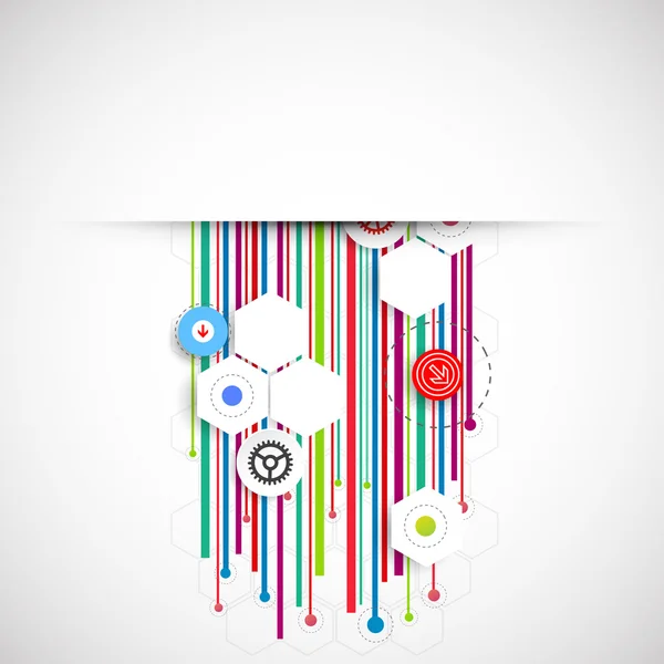 Color lines technology abstract background. — Stock Vector