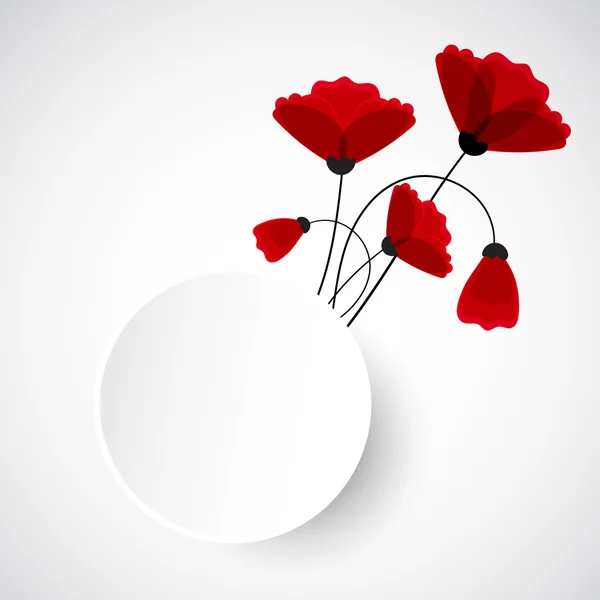 Abstraktní květy červeného máku — Stockový vektor
