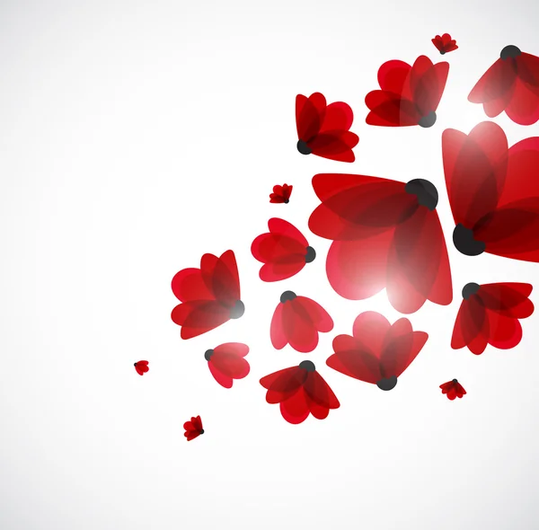 Abstraits fleurs rouges — Image vectorielle