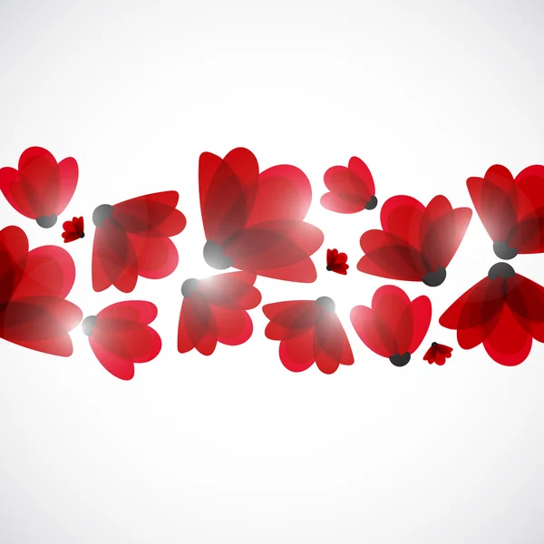 Flores rojas abstractas — Vector de stock