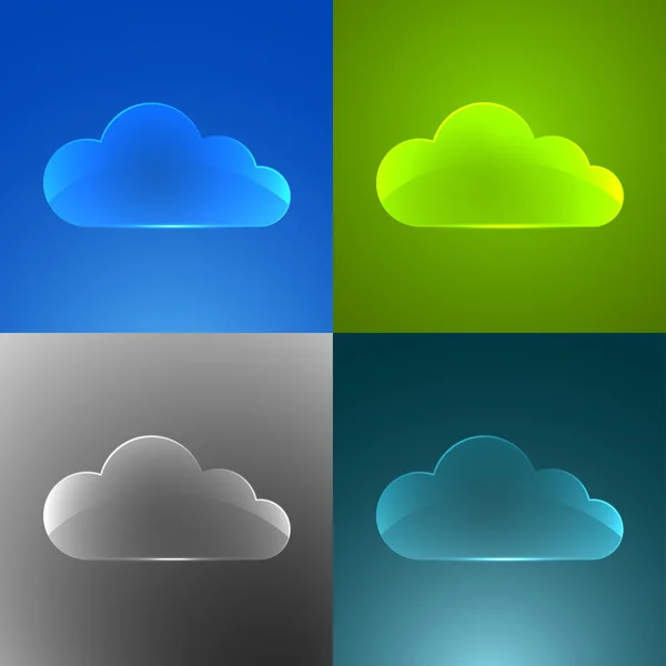 Set of color glass clouds. — Stock Vector