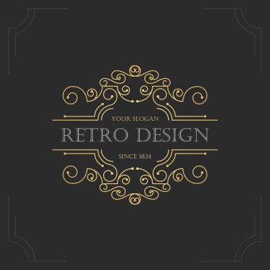  Çerçeveler art deco retro vintage tasarımı flourishes. 