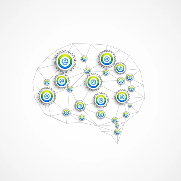 Cerveau numérique abstrait, concept technologique . — Image vectorielle