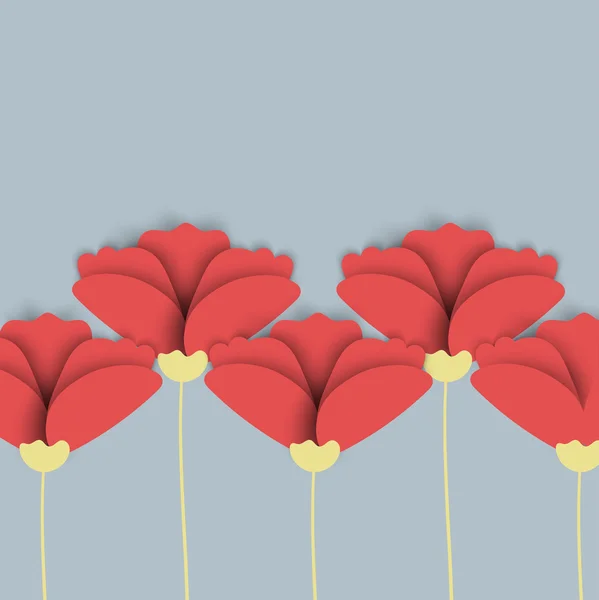 Fondo abstracto de la naturaleza. Flores de amapola roja . — Vector de stock