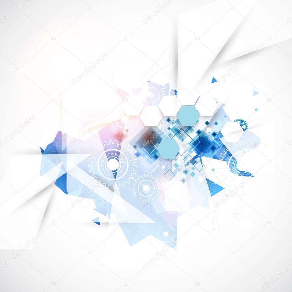 Abstract background with technological blue elements. 