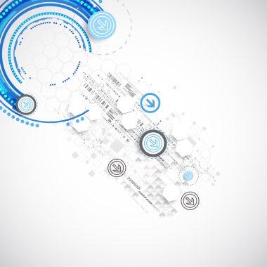 Mavi iş bilim veya teknoloji arka plan. 