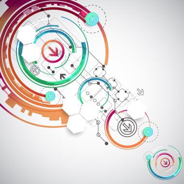 Arka plan ile teknolojik öğeleri.