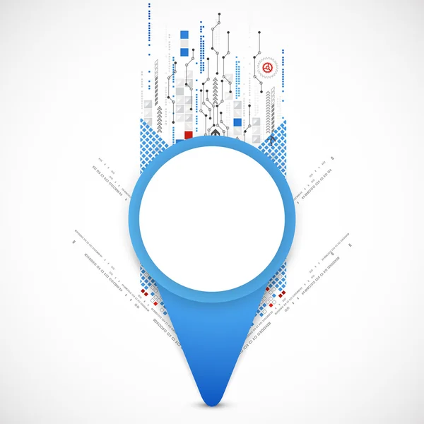 Pointeur de technologie bleue — Image vectorielle