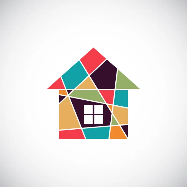 Icono colorido de casa — Vector de stock