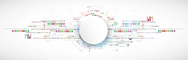 Sfondo tecnologico astratto con vari elemen tecnologici — Vettoriale Stock
