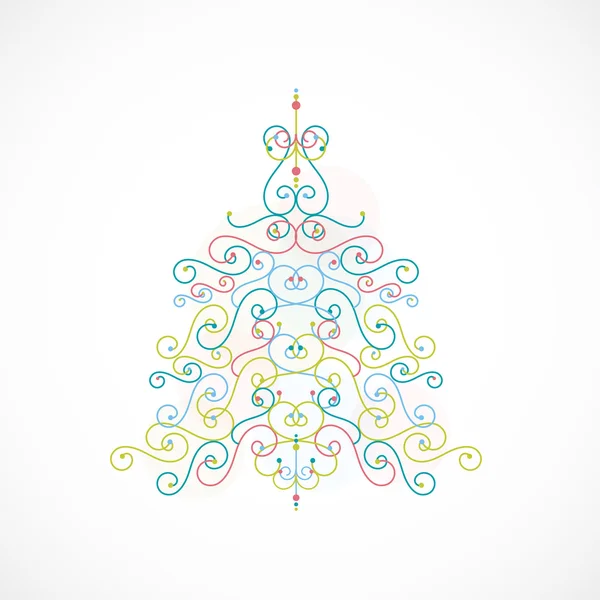 Absrtact fondo del árbol de navidad floral . — Vector de stock