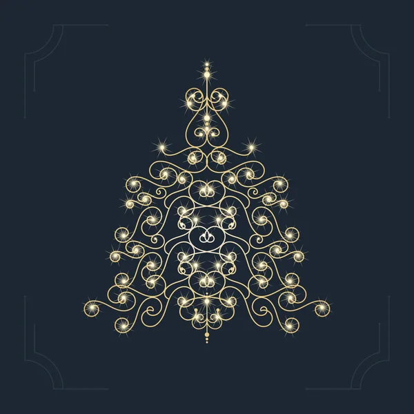 Absrtact fondo del árbol de navidad floral . — Archivo Imágenes Vectoriales