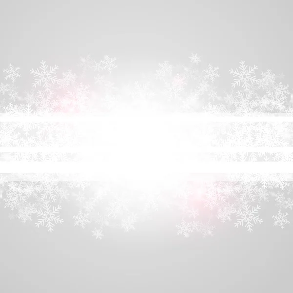 Fond abstrait de Noël gris avec flocons de neige blancs . — Image vectorielle