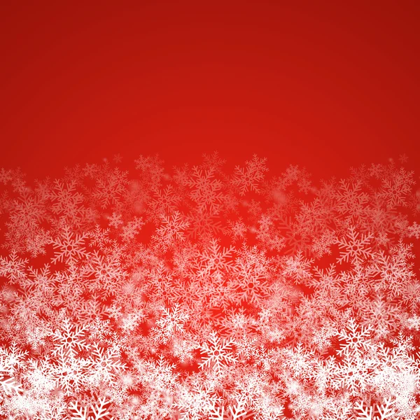 Abstrait fond de Noël rouge avec flocons de neige — Image vectorielle